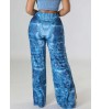 LW High Waist Print Side Split Pants