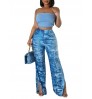 LW High Waist Print Side Split Pants
