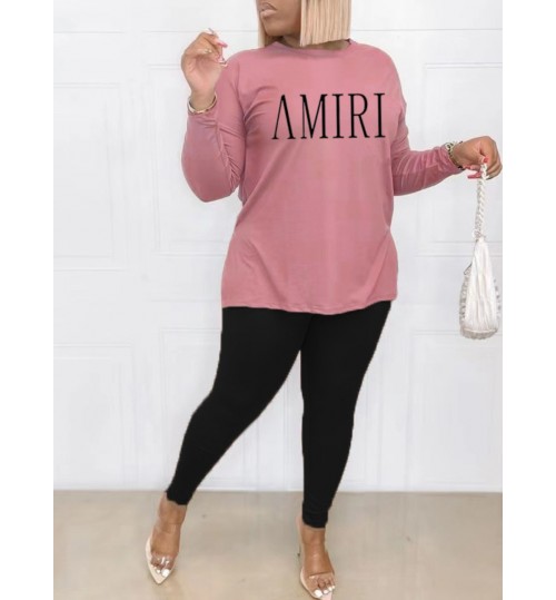 LW Plus Size Letter Print Pants Set