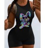 LW Cartoon Print Cami Skinny Romper