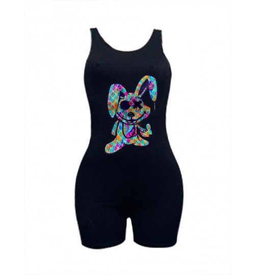 LW Cartoon Print Cami Skinny Romper