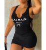 LW Plus Size Letter Print Bodycon Cami Dress
