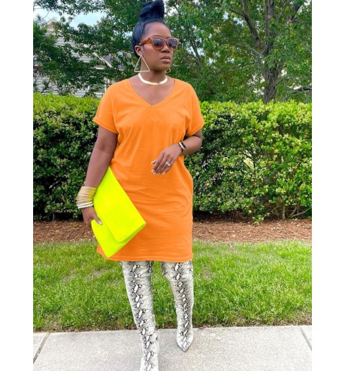 LW BASICS V Neck Pocket Design Dress