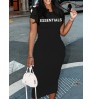 LW Plus Size Essentials Letter Print Bodycon Dress