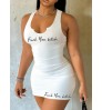 LW Plus Size Letter Print Bodycon Cami Dress