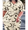LW Plus Size Graffiti Print Pocket Design Jumpsuit