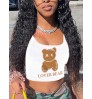 LW Cartoon Lover Bear Print Camisole