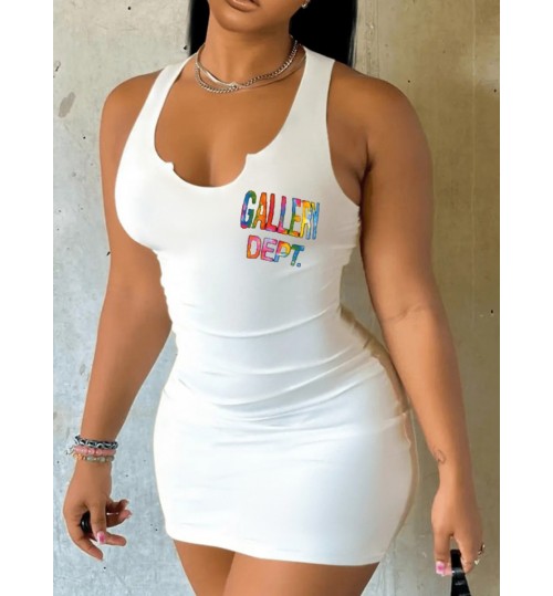 LW Letter Print Bodycon Cami Dress