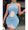 LW SXY See Through Cross Over Bodycon Dress