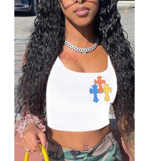LW Crop Top Cross Print Camisole