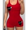 LW Plus Size Heart Print Skinny Romper