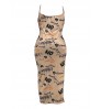 LW Plus Size Letter Print Drawstring Thigh Slit Dress