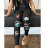 LW Cartoon Loyalty Is Better Than Love Print Pants