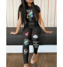 LW Cartoon Loyalty Is Better Than Love Print Pants
