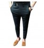 men straight pant button high quality pockets casual business long pants & trousers Slim business formal pants plus size