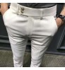 men straight pant button high quality pockets casual business long pants & trousers Slim business formal pants plus size