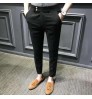 men straight pant button high quality pockets casual business long pants & trousers Slim business formal pants plus size