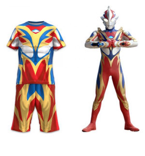 Clothing Summer New Children's Ultraman Short-Sleeved Suit Halloween Children's Clothing Short-Sleeved Shorts Loose Children's Clothing