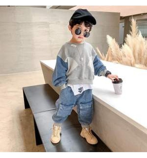 Boys Clothing New Arrival Fashion Spring Autumn Boys 2 Pieces Casual Clothing Set Full Sleeves T Shirt + Pants For Kids