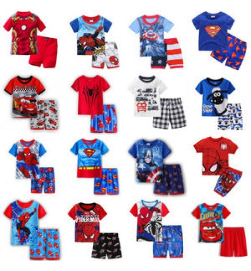 Hot Sale Summer Children's Clothing Sets Baby Boy Clothing Sets 2pcs T-shirt kids clothes Cartoon spiderman summer shorts wear