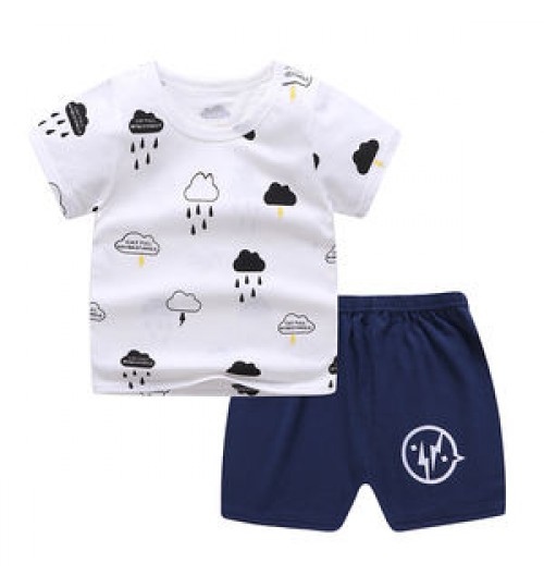 Boys Clothings Sets Kids boutique 2 Pcs Pure Cotton Short Sleeve Children Clothes Suit Summer Baby Clothings