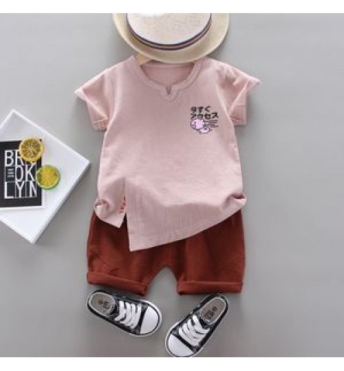 Dachang supplies children's clothing 0-5 years old children's clothes boy clothing cotton T-shirt shorts two-piece suit