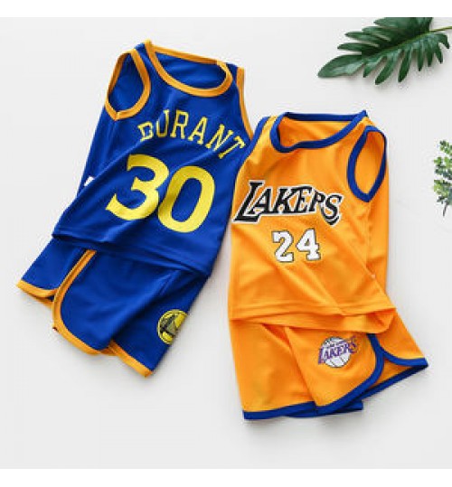 New Kids Boys Sleeveless Basketball Jersey Summer Clothing Sets Children Two Piece Vest +Shorts Clothes Set for Sport Wear