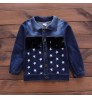 Spring Boy's Clothing Sets Denim Long Sleeve White Top with Star+Denim Coat+Jeans Letter 3 Pcs Pants Set Boys Fall Clothing