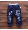 Spring Boy's Clothing Sets Denim Long Sleeve White Top with Star+Denim Coat+Jeans Letter 3 Pcs Pants Set Boys Fall Clothing