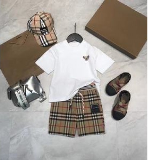 2022 New Designer Children's Clothing Wholesale Plaid Boys 2 Piece Set