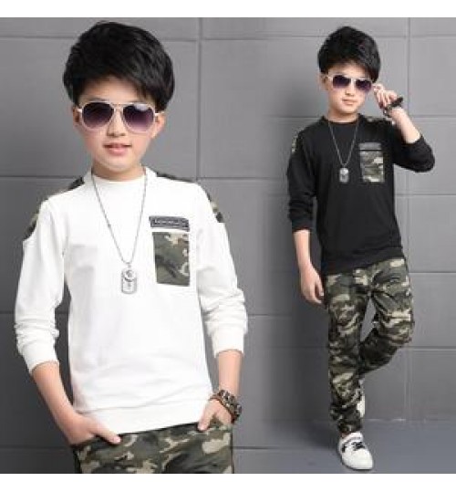 New children's clothing children's spring and autumn sports suit boys military uniforms spring camouflage two-piece suit