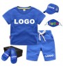 Children Clothing Set Kids Boys Summer Sports Casual Short Sleeve Clothing Sets Solid Color Girls T-shirt Set 2PCS Custom Logo