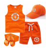 Children Clothing Set Kids Boys Summer Sports Casual Short Sleeve Clothing Sets Solid Color Girls T-shirt Set 2PCS Custom Logo