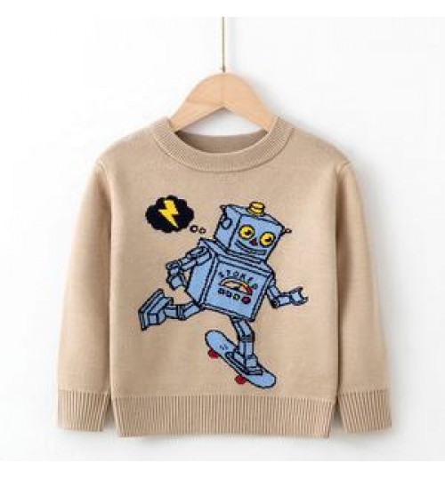 New style European and American autumn winter children's cartoon knitted baby boy pattern Pullover Sweater kid clothing