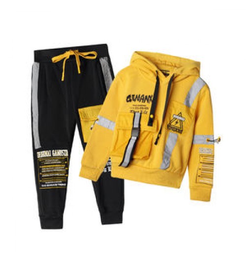 High Quality Children'S Clothing Warm Winter Casual Boys Clothing 2 Piece Sets Print Sport Suit Letter Print Boy Cloth Set