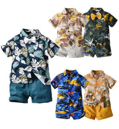 Hot Sale Cotton Toddler Kids Clothes 2pcs Clothing Sets Summer Short Sleeve Boys Suits