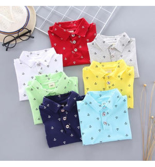 Baby Boys Polo Shirts Summer Short Sleeve Tshirts for Boys Cotton Breathable Kids Tops Outwear Print Kids Shirt Boy Clothing