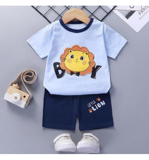 Summer European Style Cotton Kids Print Baby Boy Clothes Sets Children's Clothing Sets Children's wear