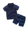 Fashion Children's Clothes 2 Pcs Suits Boys T-shirt Short Sleeve Polo Lapel Denim Shorts Boy Clothing Sets 1 to 3 to 8 Years Old