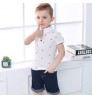 Fashion Children's Clothes 2 Pcs Suits Boys T-shirt Short Sleeve Polo Lapel Denim Shorts Boy Clothing Sets 1 to 3 to 8 Years Old