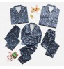 Family Silk Satin Embroider Pajamas Long Sleeve Loungewear Kids Christmas Pajamas Family Christmas Pajama Set
