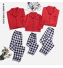 Family Silk Satin Embroider Pajamas Long Sleeve Loungewear Kids Christmas Pajamas Family Christmas Pajama Set