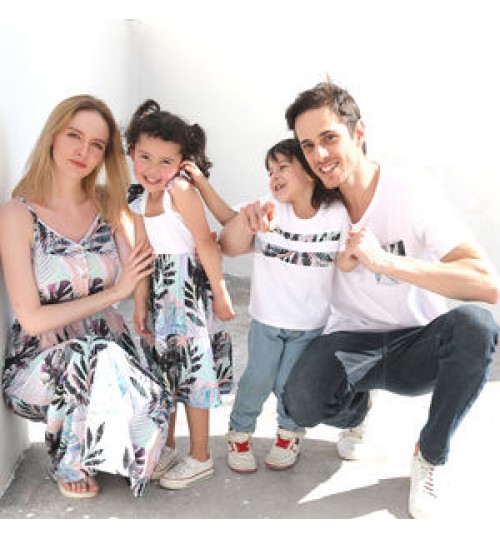 high quality matching outfits family clothes family set clothing mom dresses and dad t shirt clothes