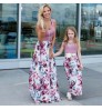 Custom Spring Family Matching Outfits Autumn Summer Patchwork Floral Long Dress For Mommy And Me Clothes Mother And Daughter Clothes