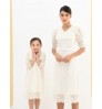 Mother And Daughter Matching Professional custom mother and daughter matching outfits lace family matching clothes