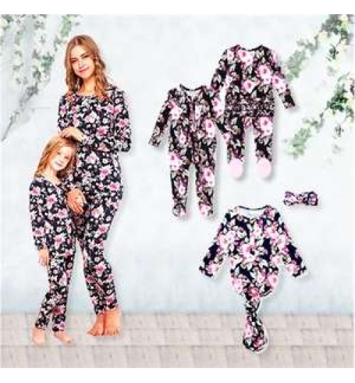 High Quality New Cute Nighty family matching outfits Women Pajamas Sleepwear Parent-child pajamas set mommy and me outfits