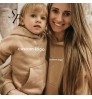 Casual Style Pure Pocket Hoodie Pants Sets Mom And Me Clothes Matching Mother And Daughter Outfits Family Matching Outfits