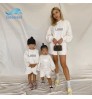Custom Mommy And Me family Matching Outfits Loungewear Plain Color Crew Neck Loose Fit Unisex Pullover Casual 2 Piece Shorts Set