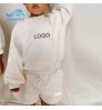 Custom Mommy And Me family Matching Outfits Loungewear Plain Color Crew Neck Loose Fit Unisex Pullover Casual 2 Piece Shorts Set