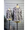 2021 Wholesale Family Matching Mommy and Me Outfits Pullover Sweatshirt Kitted Sweater Mother Daughter Women Leopard 100% Cotton
